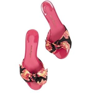 Salvatore Ferragamo Floral Chianni Patent Leather